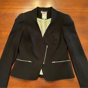 Yoana Baraschi Women’s Moto Jacket Asymmetrical Tailored Blazer Size 12